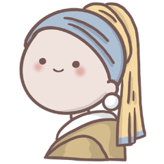 日常で使える!まんまる顔の絵画スタンプ
