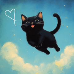 Flying Black Cat