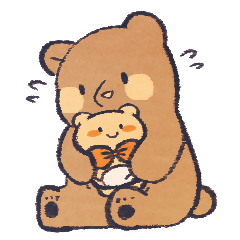 bear and stuffed animal