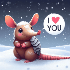 Snowy Armadillo Sticker @SFW