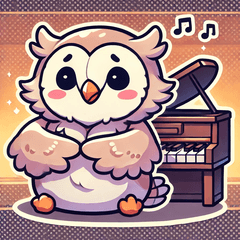 Adorable Owl and Piano Sticker Set2