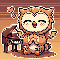 Adorable Owl and Piano Sticker Set6