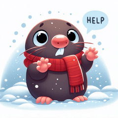 Snowy Mole Sticker @SFW