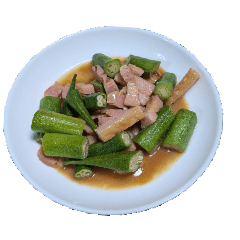 Family restaurant menu: Stir-fried okra