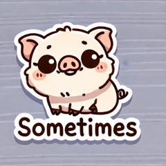 Clumsy Mini Pig Stickers @SFW