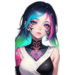 Edgy Tattoo Girl Stickers