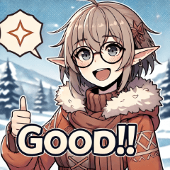 Cute Winter Glasses Elf (Short Hair) 2