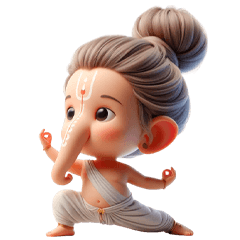 Cute Ganesha Yoga  (Big Sticker)