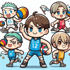 Energetic Volleyball Mascot