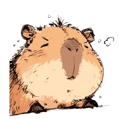 Hand drawn style capybara