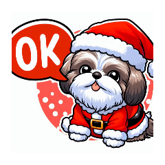 Shih Tzu, Santa Claus, Christmas, dog