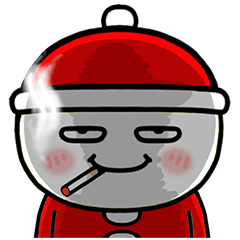 A bad-looking Santa Claus