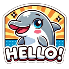 Cute Dolphin Emotions Stickers