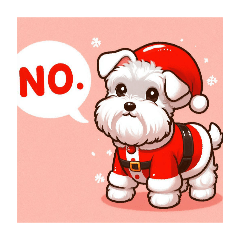 white miniature schnauzer, santa claus