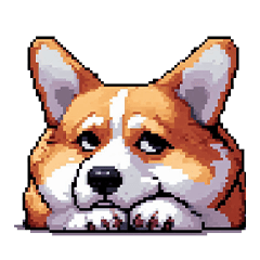 Pixel art laziness fat corgi 2