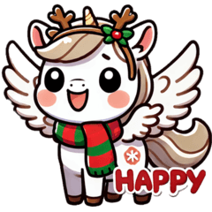 Cute Christmas Pegasus Stickers