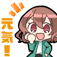 Loose and fluffy girl line sticker 2