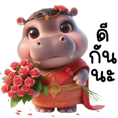 hippo red thai dress