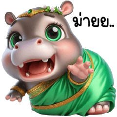 Hippo green thai dress