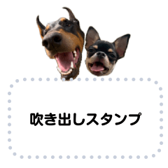 Doberman & Chihuahua Message Stickers