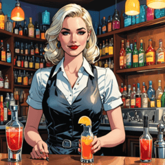 Elegant and Cool Female Bartender