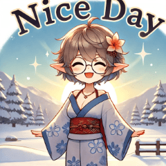 Cute New Year's Sunrise Yukata Gl Elf1