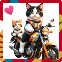 バイク好きネコ♡年末年始　年賀　丁寧挨拶