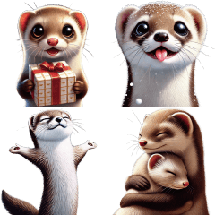 Cute Weasel Stickers for Chat