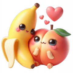 Banana and Peach Love You