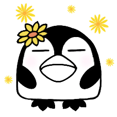 Simple rice ball Penguin sticker