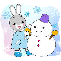 special Winter cute bunny sticker