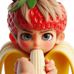 Strawberry Eating Banana