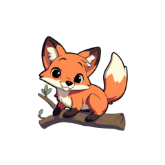 Happy Baby Fox Sticker