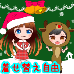 Fashion dress up sticker14-Christmas