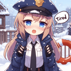 Snowy Policeman Stickers@SFW