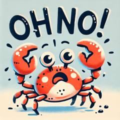 Playful Clumsy Crab Stickers@SFW