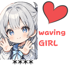 waving GIRL Sticker