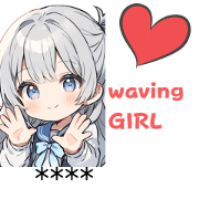 waving GIRL Sticker