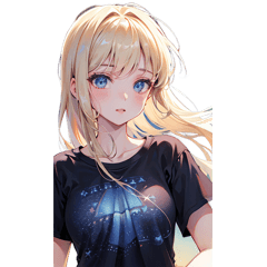 Starry sky pattern T-shirt girls