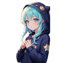 starry sky pattern hoodie girls