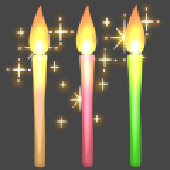 Flickering birthday candles