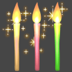 Flickering birthday candles