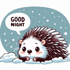 Snowy Hedgehog Stickers2@SFW