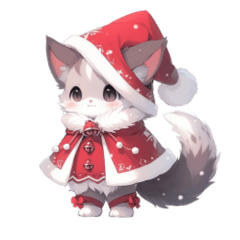 Cat in Santa's costume