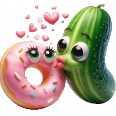 Cucumber Falls in Love with Donut