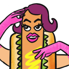 Supermodel hotdog lady