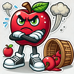 Clumsy Apple Stickers Set@SFW