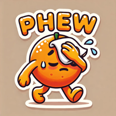 Expressive Clumsy Orange Stickers@SFW