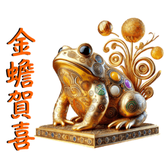 Gorgeous golden toad auspicious