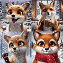 Winter Fox's Cozy Stickers